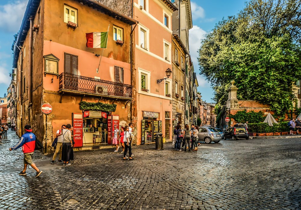 a cobblestone street in Rome