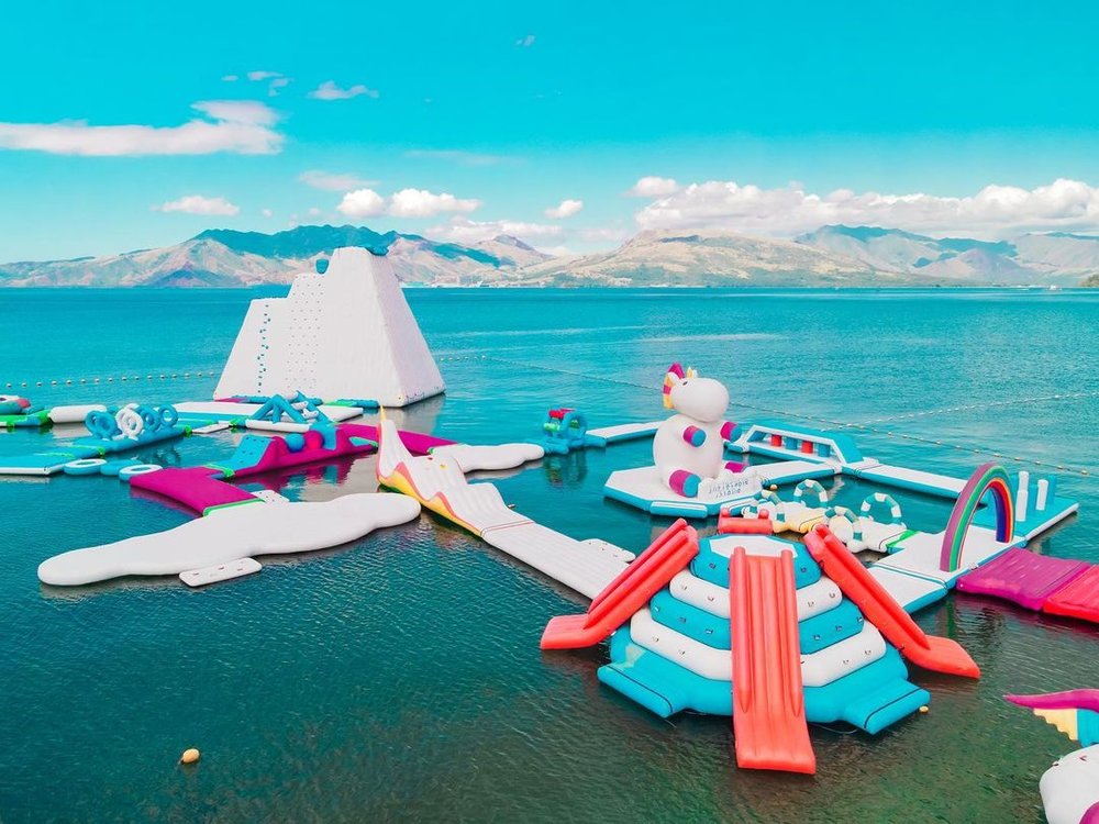 Inflatble Island in a beach
