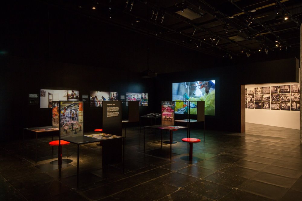 Museum with the exhibit of front liner during pandemic