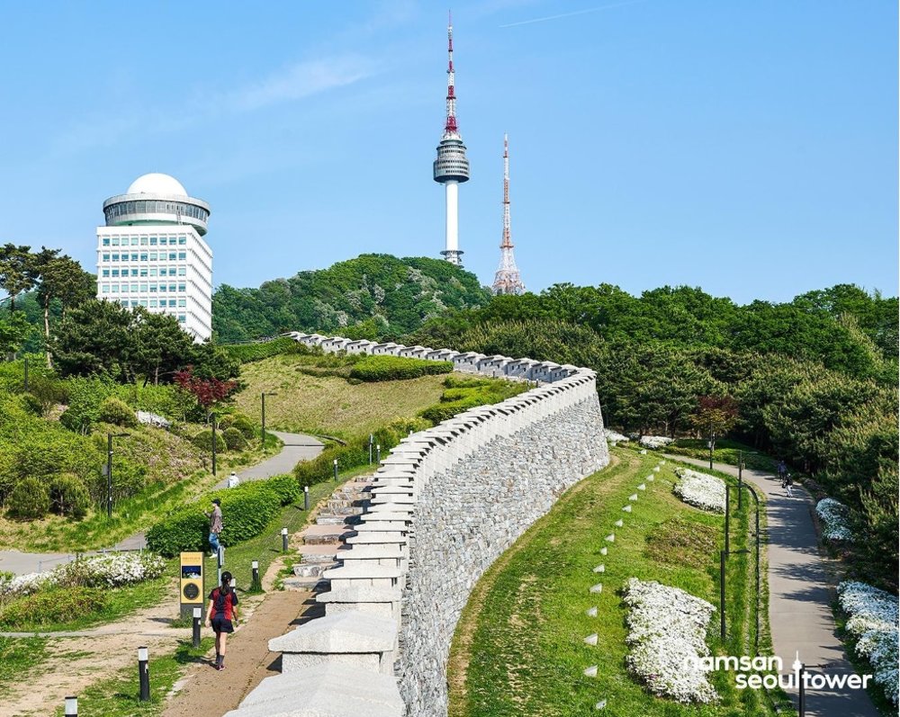 view of Namsan Seoul tower from afar
