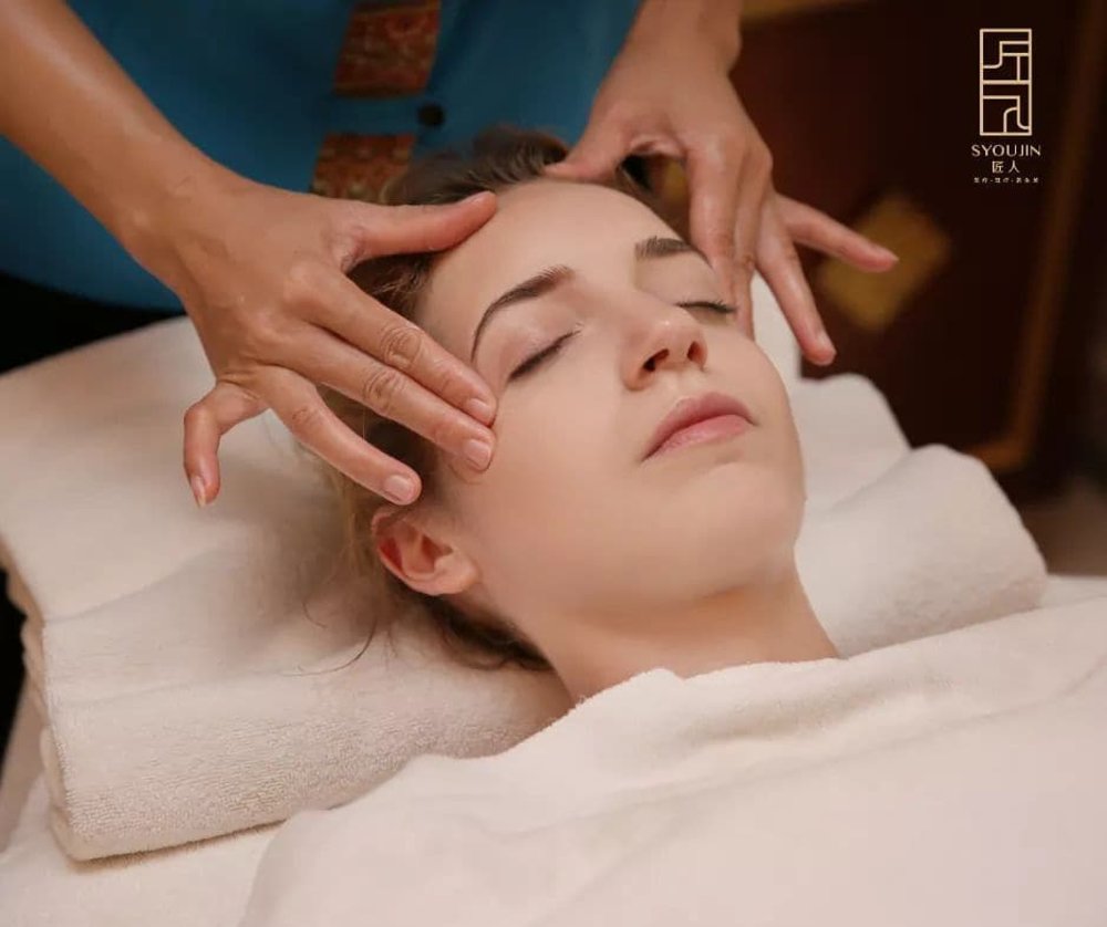 girl having a facial massage