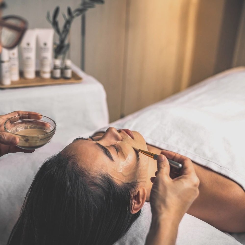 girl having a facial massage