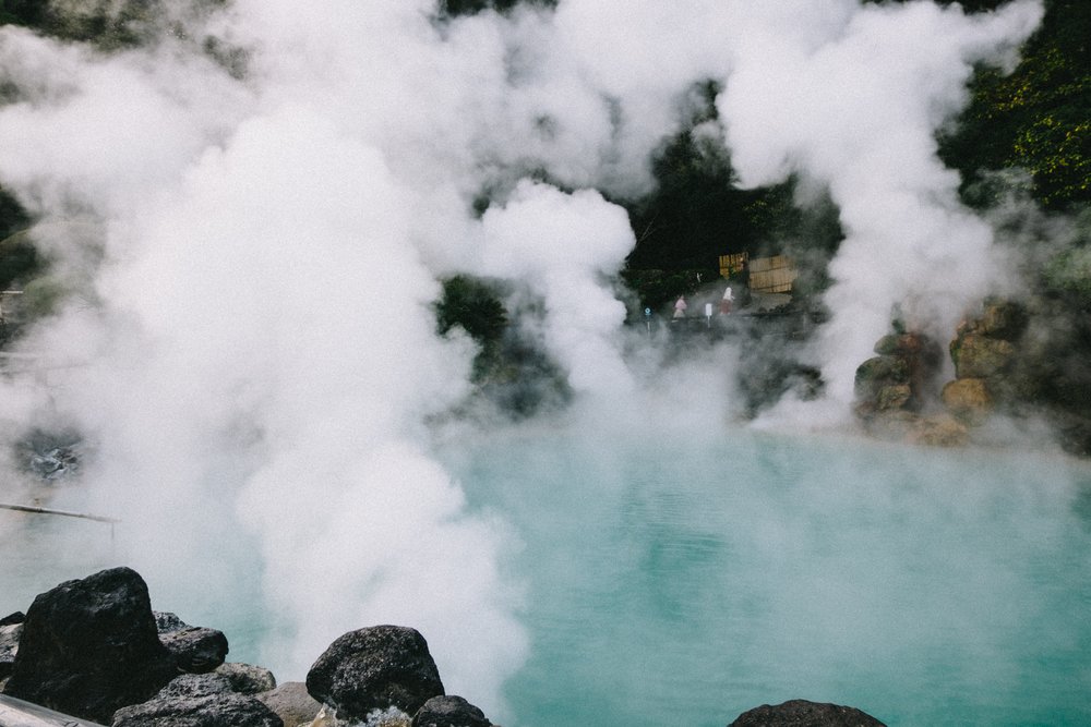 Hot Spring with smoke