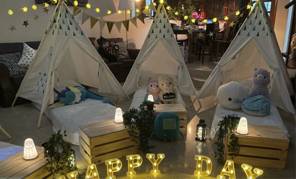 Interior of glamping room