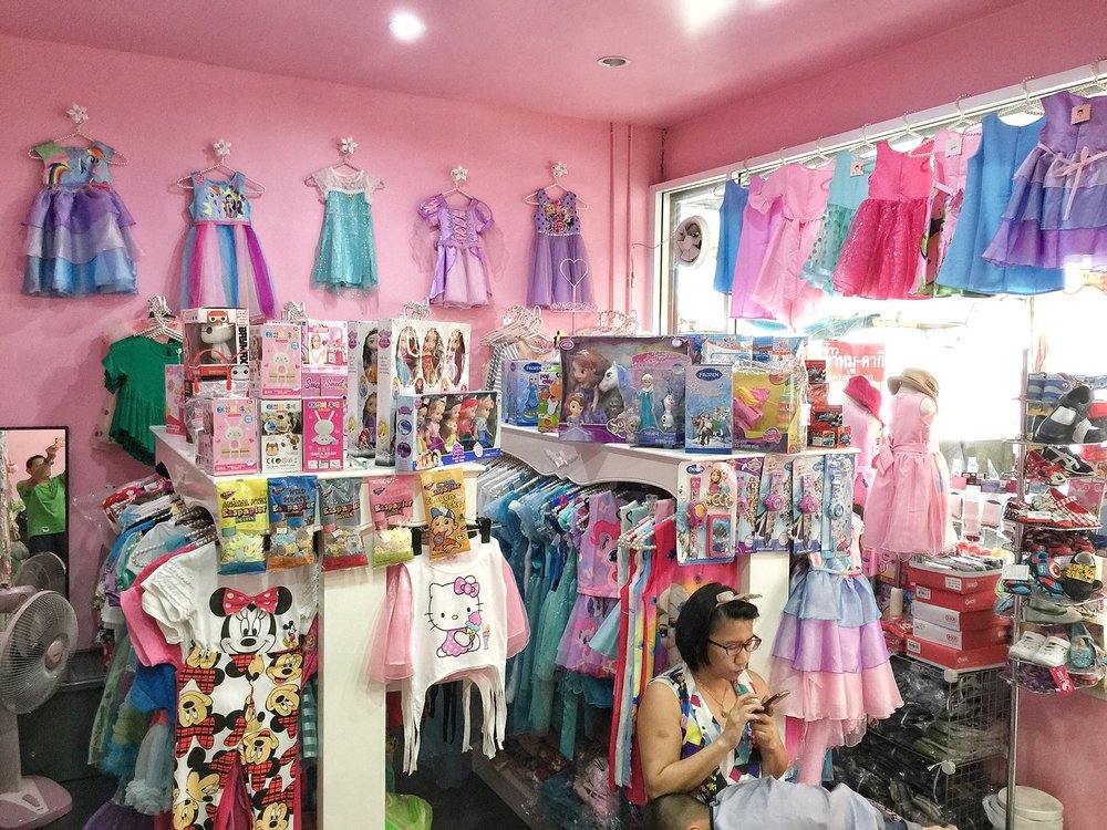 Girls clothes in hello kitty theme store
