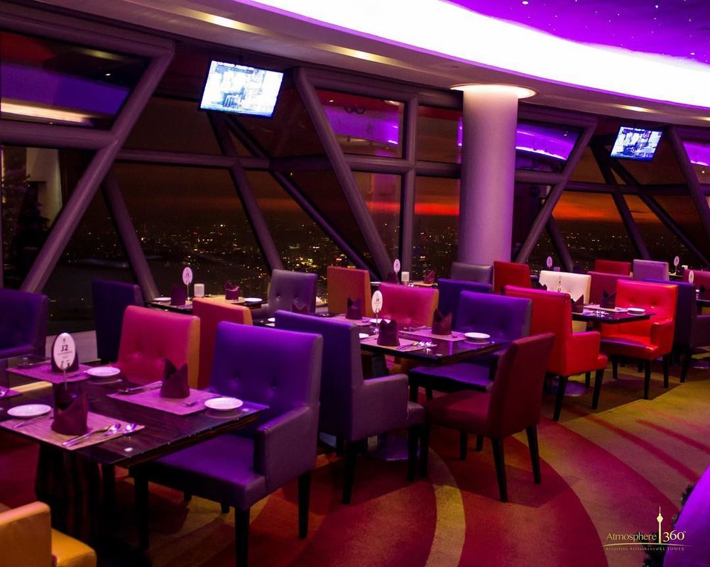 Atmosphere 360 KL tower revolving restaurant best place to visit at night in KL