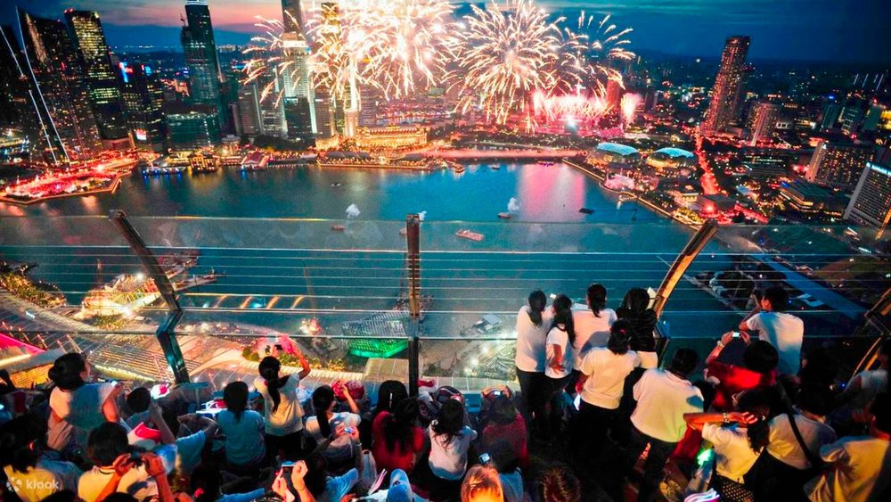 The view of the light shows from the observation deck is the best in town