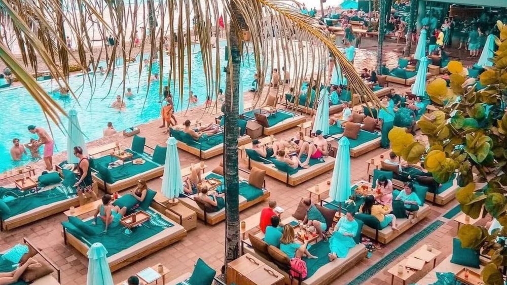 This beach club is in Seminyak, home to numerous upscale beach clubs in Bali.  Credits: @balisouls on Instagram