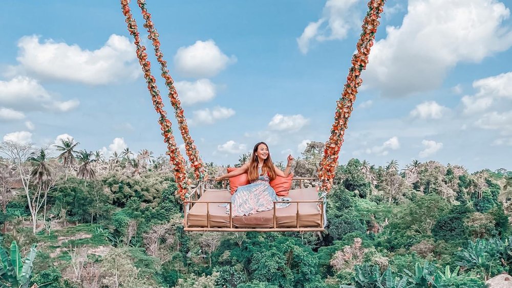 Get the best view of the rice paddies and its surroundings from the giant Aloha Swing. Credit: nevie.rost