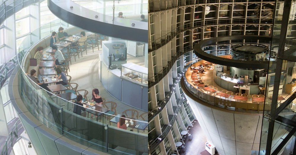 Salon de The Rond in Tokyo’s National Art Center in Kimi no Na wa and Real Life