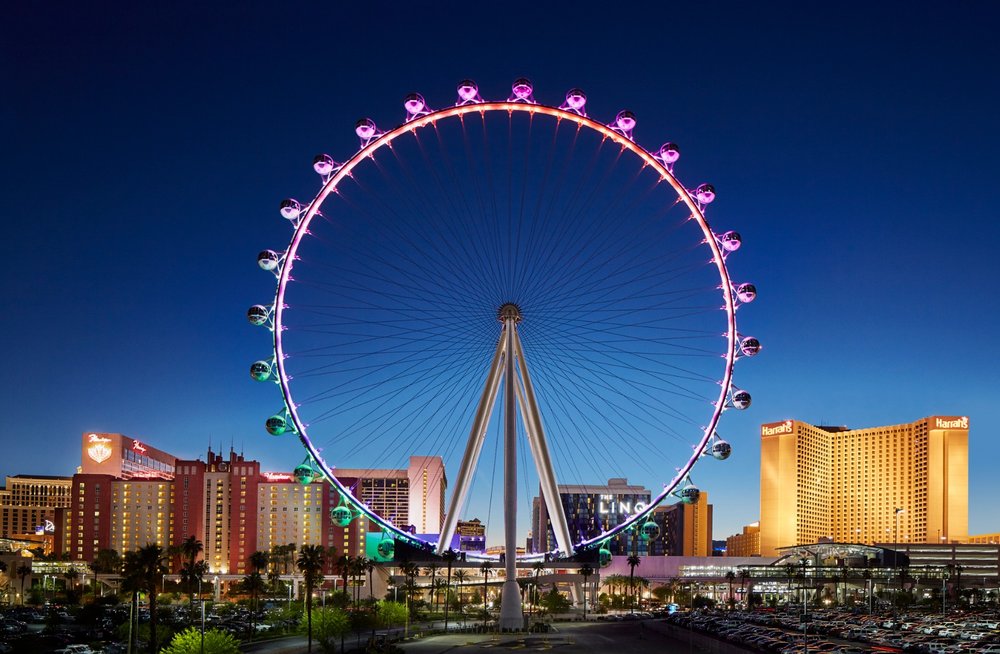 a view of the High Roller in Las Vegas