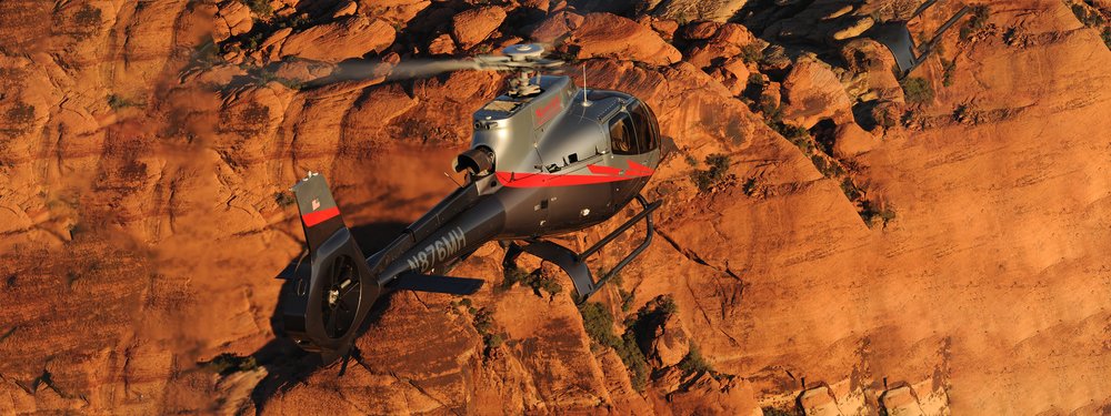 a helicopter flying over the grand canyon in Las Vegas