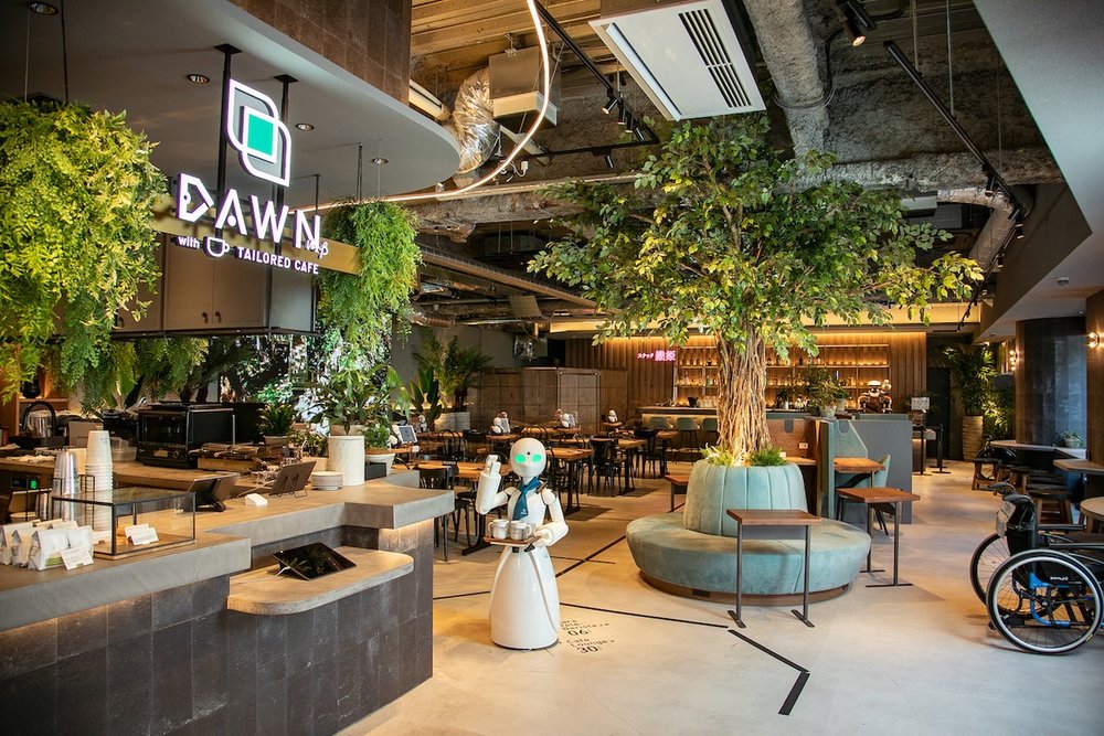 Robot waiting for costumer