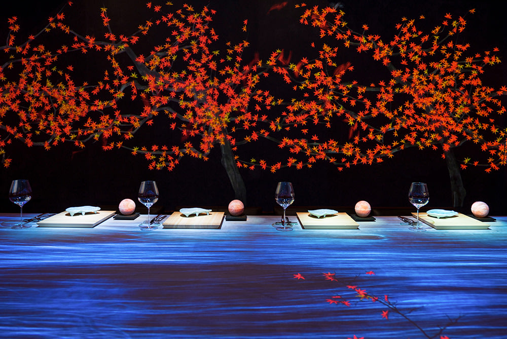 Interactive LED lights in dinner table