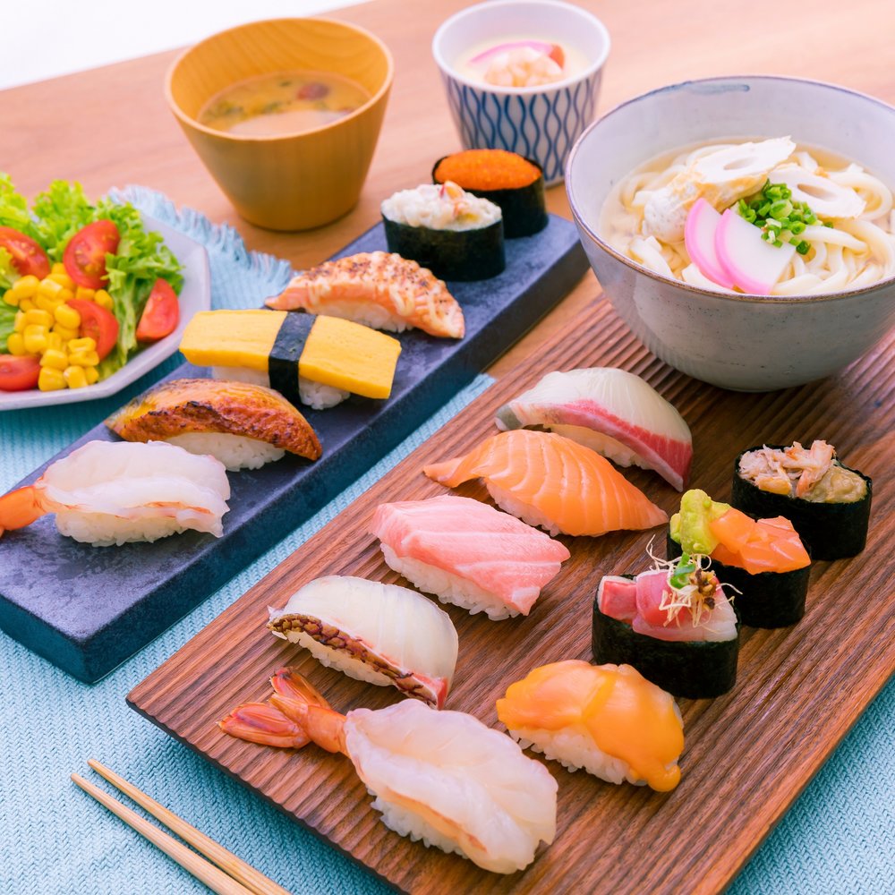 Different Sushi in a plate