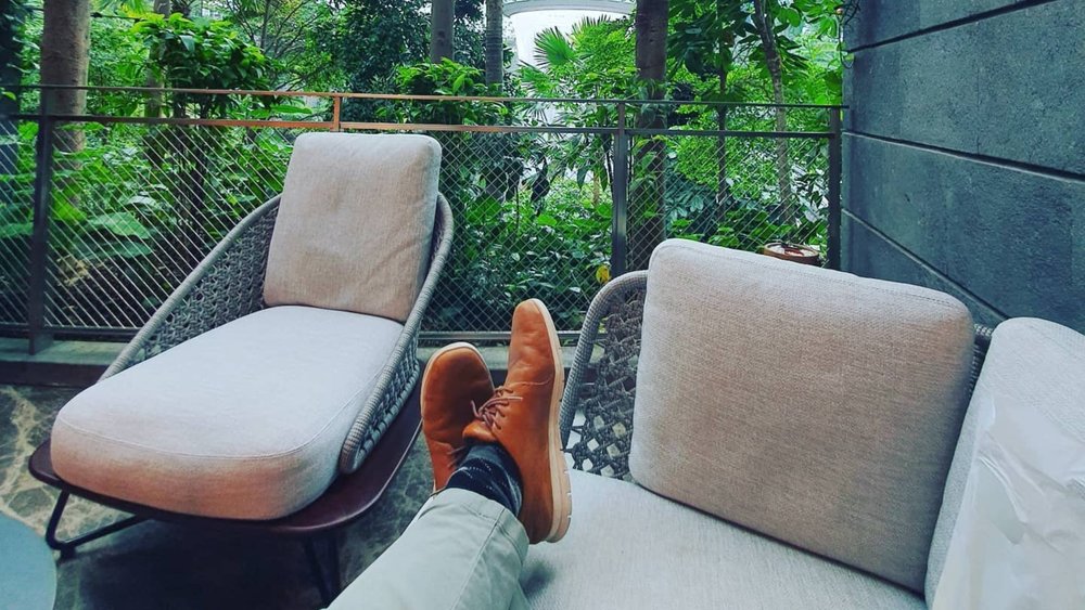 Get a glimpse of the Rain Vortex while you lounge around in Changi. Credit: izjamil