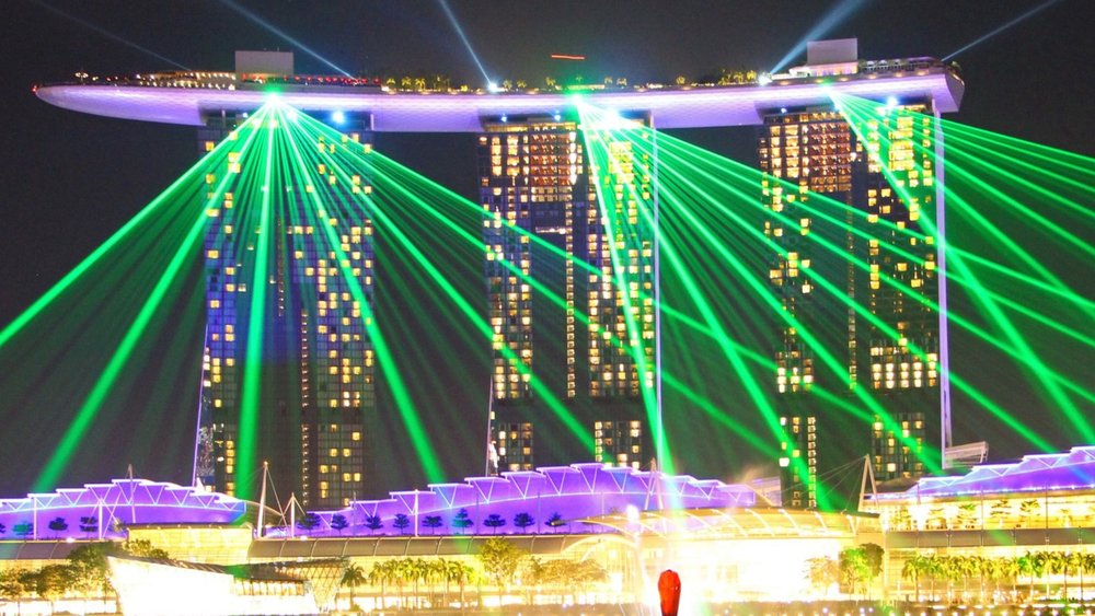 This light show can be seen at Marina Bay Sands.  Credits: @mybestplacestovisit on Instagram