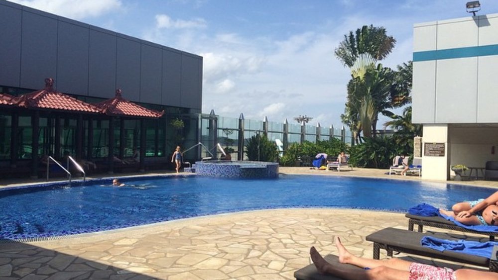 Take the plunge and enjoy the swimming pool at Terminal 1. Credit: jas0ner