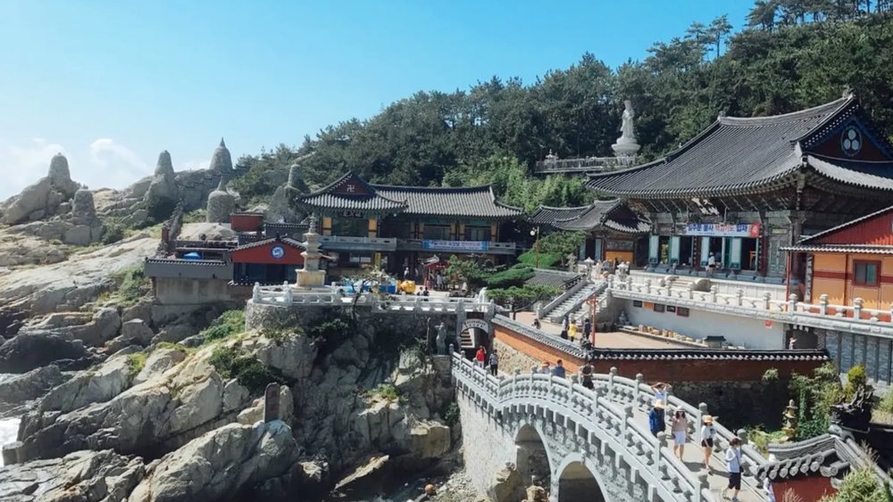 Have a serene morning at the Temple by the Sea.