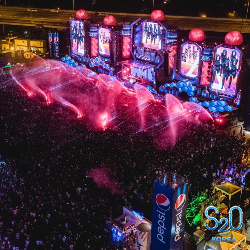 Concert grounds with neon lights