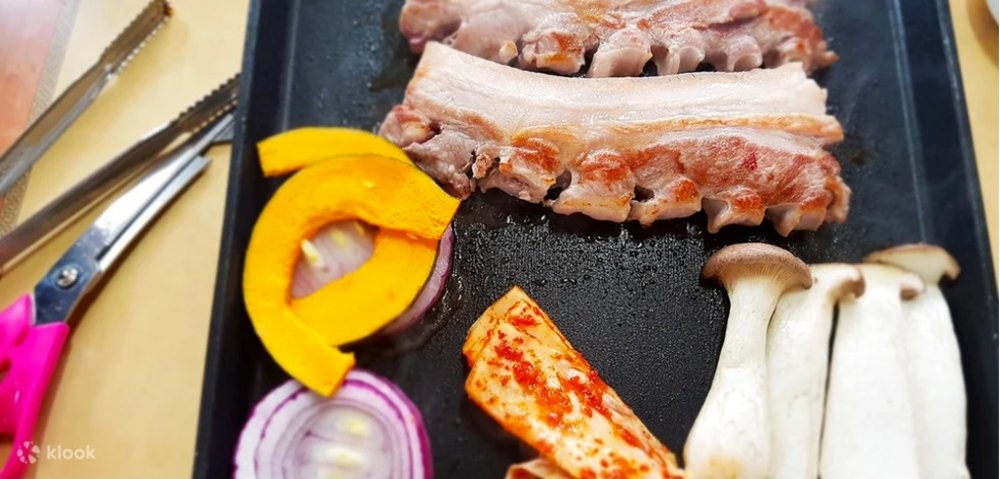 Pork meat in the griller