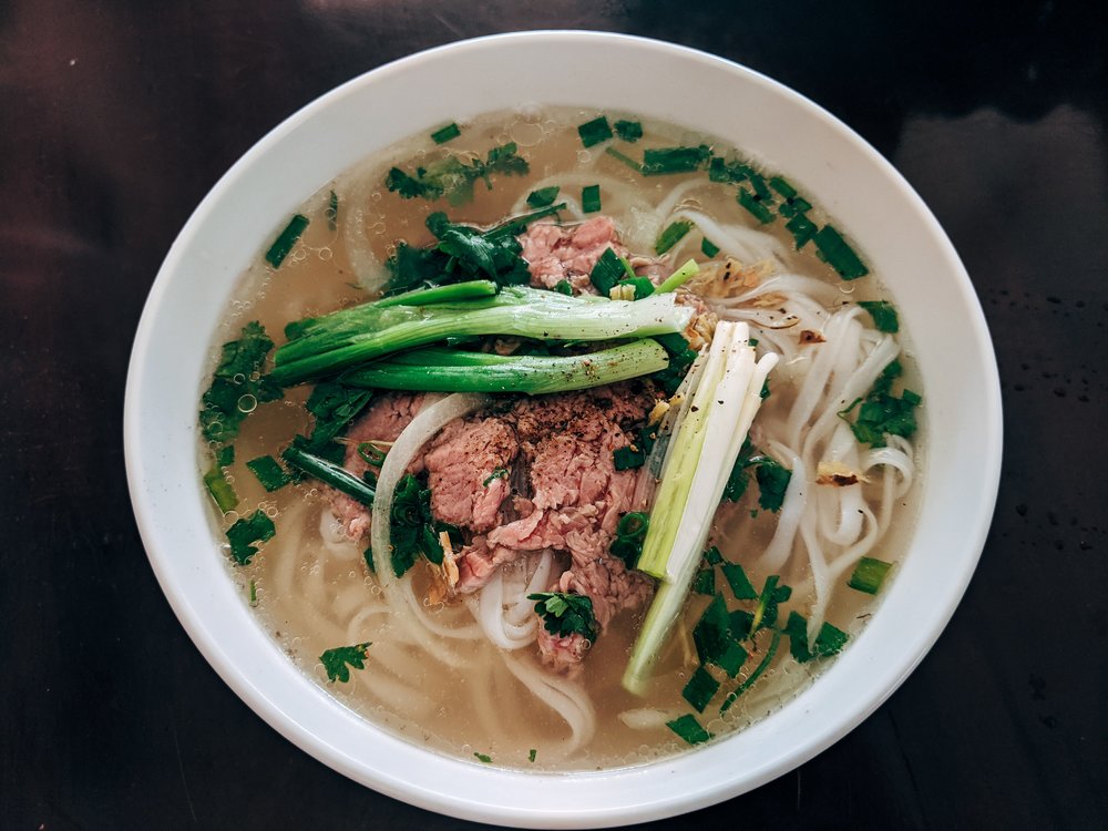 Noodle soup in a bowl