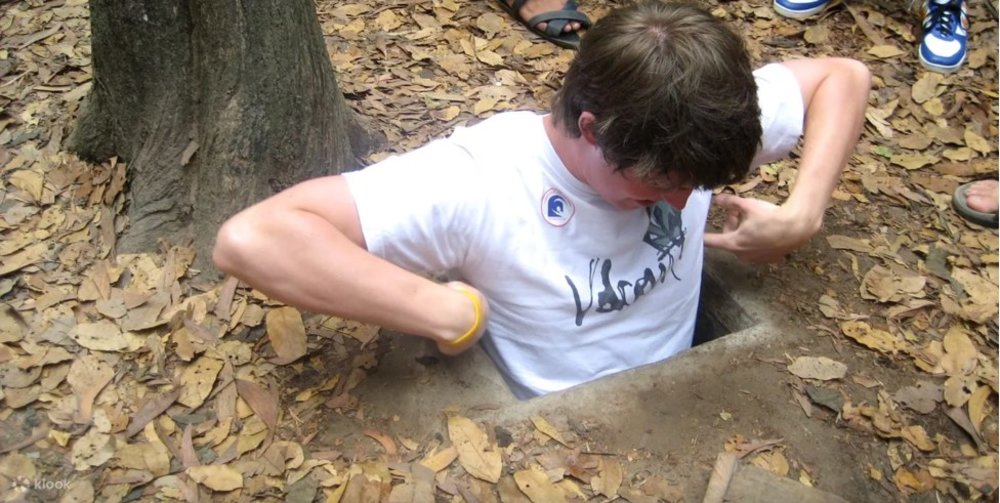 Man inside tunnel