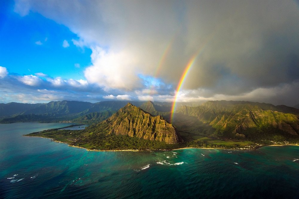 kualoa ranch with rainbow