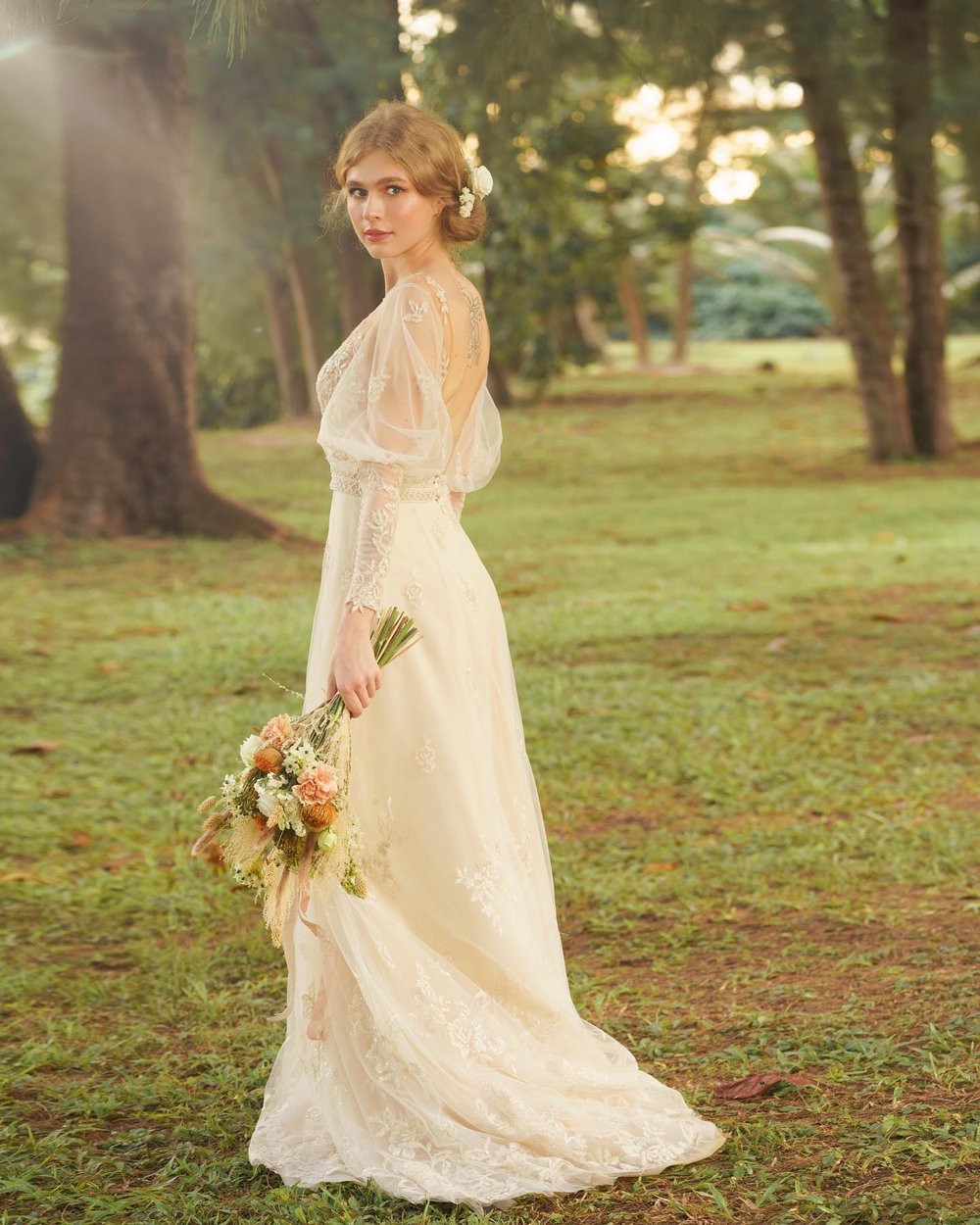Bride with a flowers bouquet 