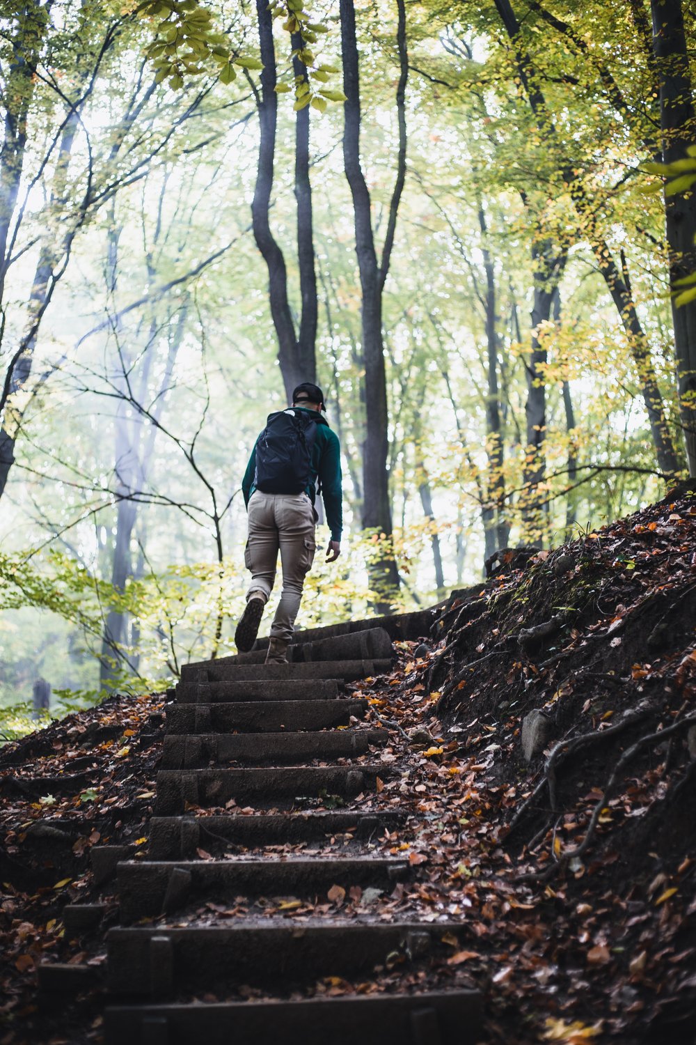 Man hiking the mountain
