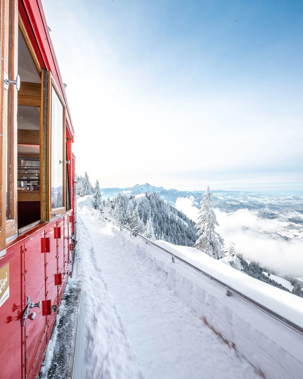 Mount Rigi Cogwheel Railway best scenic train route in Switzerland