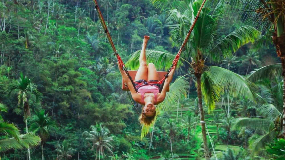 Strike your best pose while on the Ubud Jungle Swing.