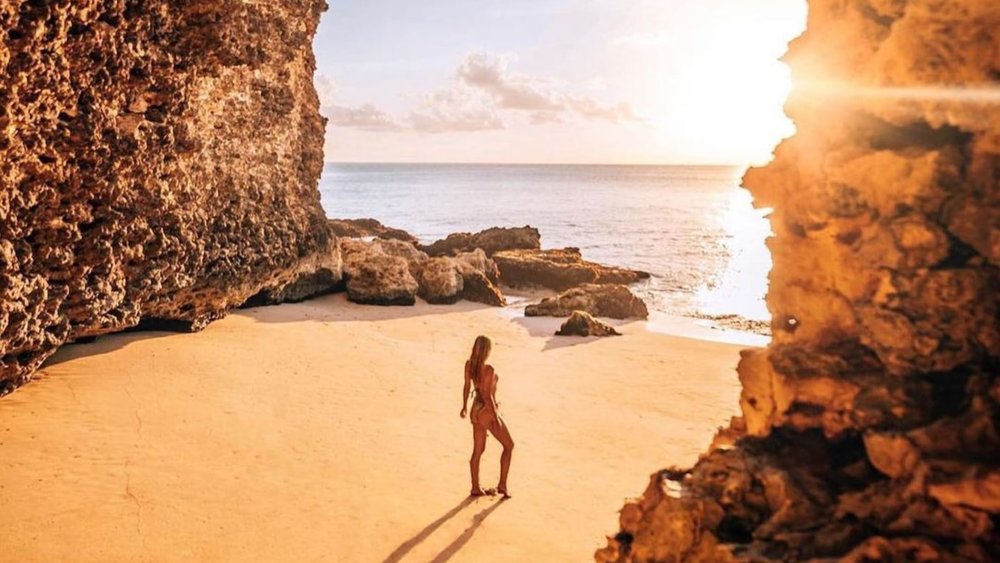 Pantai Tegal Wangi is nature’s work of art with its picturesque beach, cliffs, and cave.  Credits:  @thewayfaress on Instagram