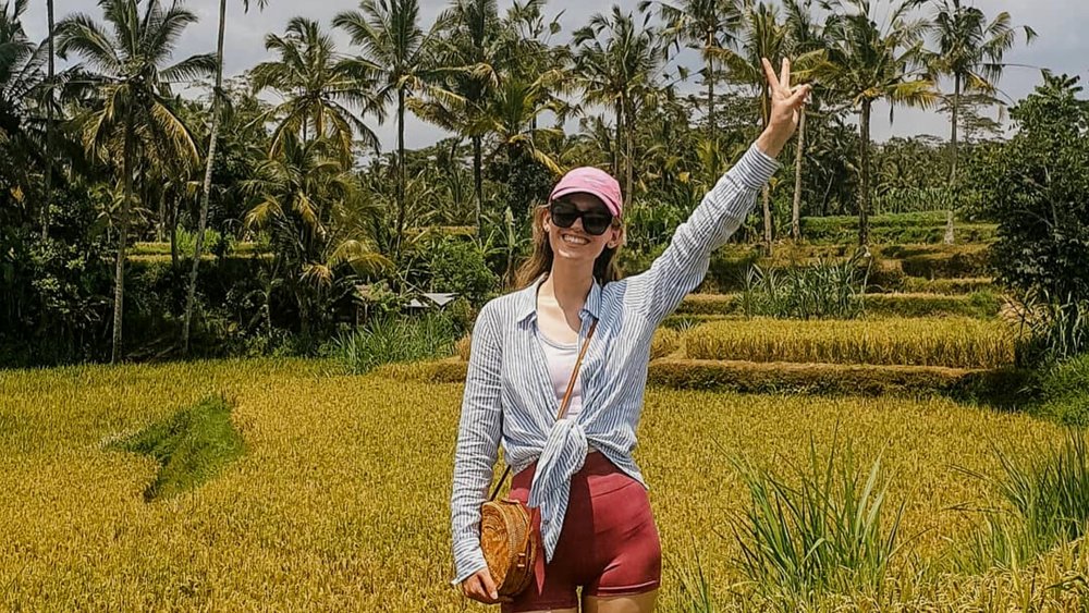 Rice paddies in Canggu are spread out, so you can visit them by motorbike.  Credits: @ellenmackenziee on Instagram
