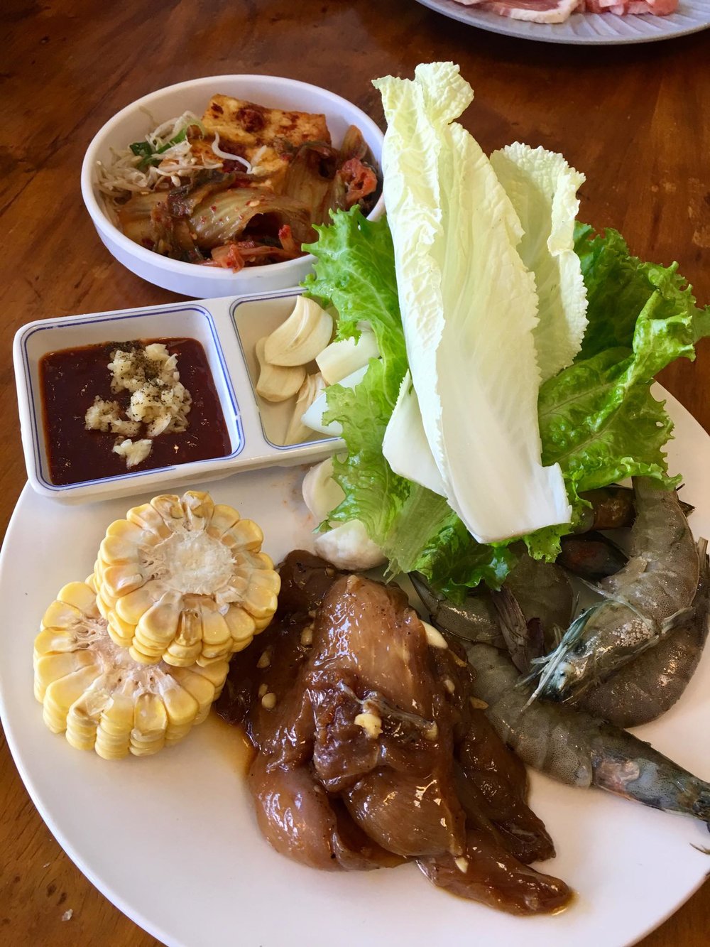 Beef and shrimp with vegetables