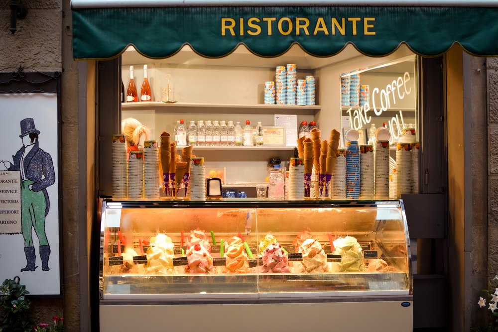 Ice cream shop facade