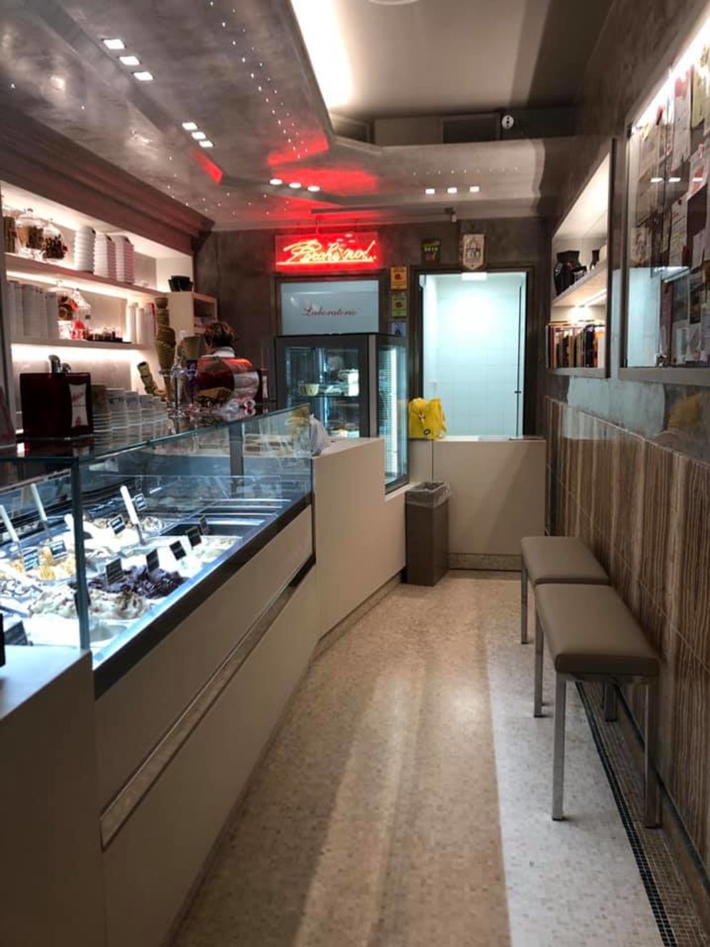 Interior of an ice cream shop