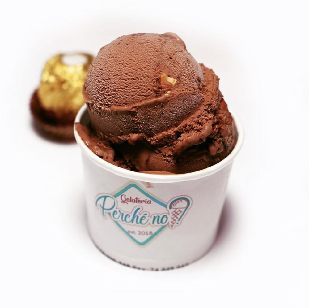 Chocolate ice cream in a cup