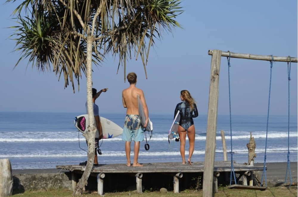 People looking in the sea