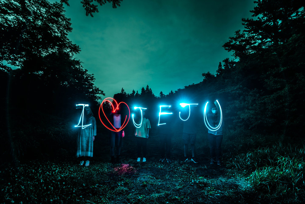 Starry night photoshoot jeju island korea