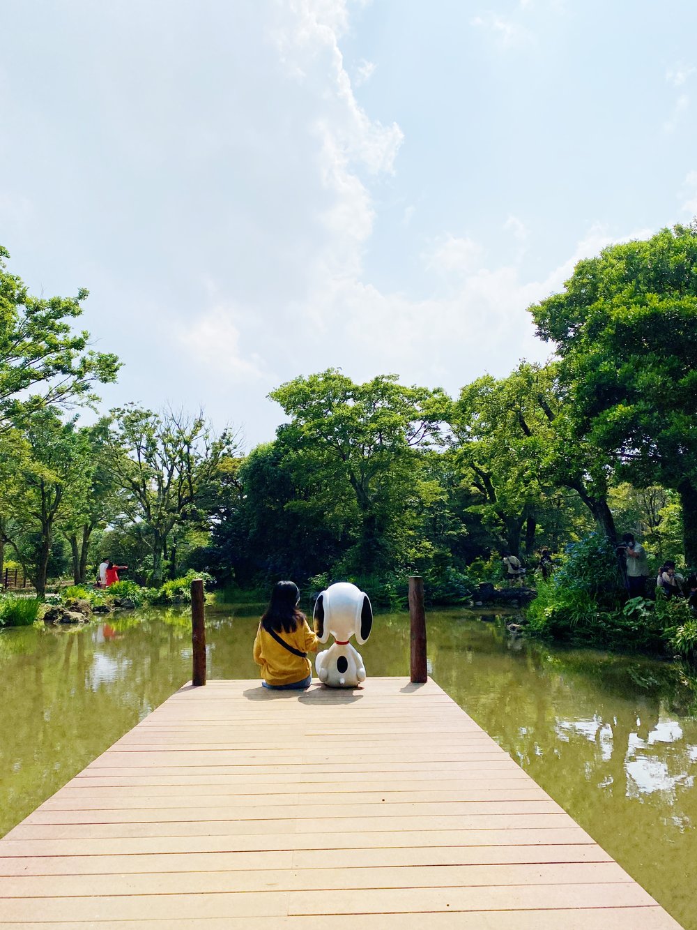snoopy garden jeju island korea bts jimin pose
