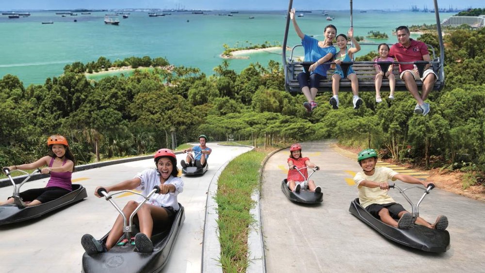 Before luging, you’ll take the four-seater chair lift up the track