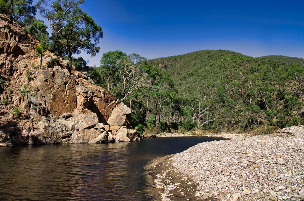 lerderderg river at lerderderg state park victoria australia