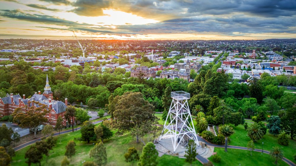 a view of bendigo from above at victoria australia