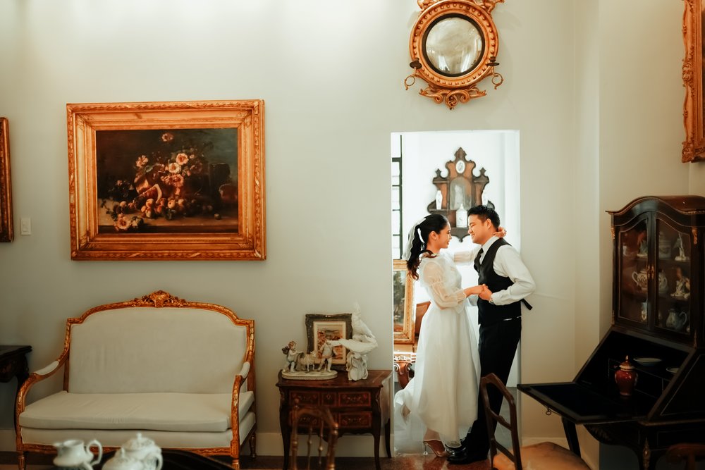 Couple looking at each other