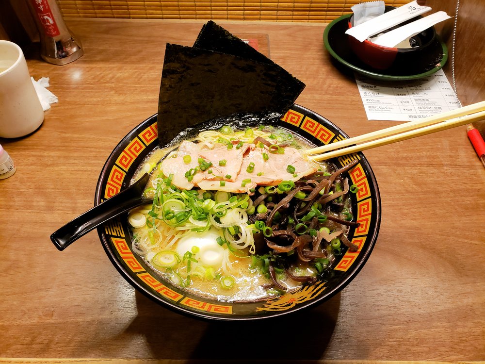 A bowl of ramen in Ichiran Ramen