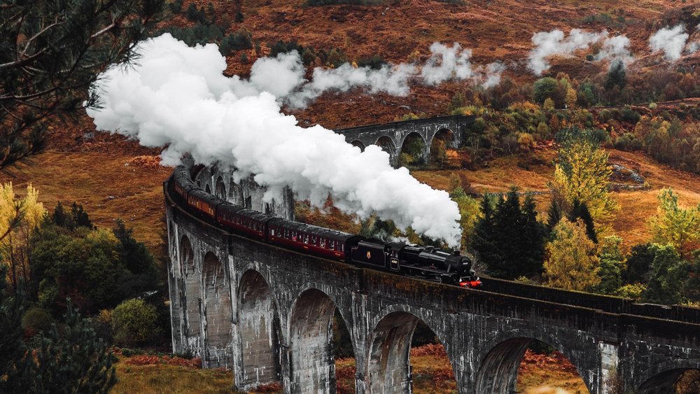 Feel like Harry Potter as you ride the train through the Glenfinnan Viaduct. Credit: Bryan Walker
