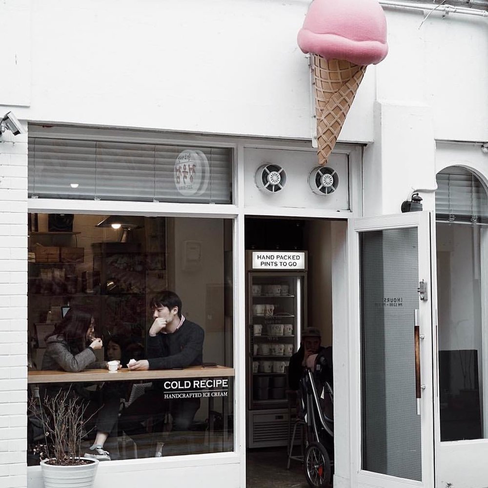 Ice cream shop facade