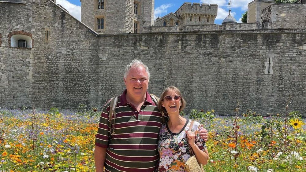 Before you enter, make sure to take some photos of the colourful wildflowers outside the tower. Credit: sianhockridge