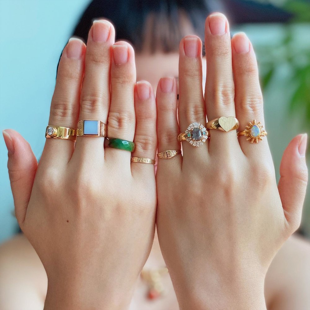 Rings with colorful gems
